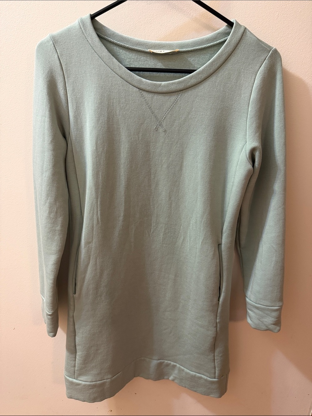 Long Sleeve Mint Green Dress Sweatshirt